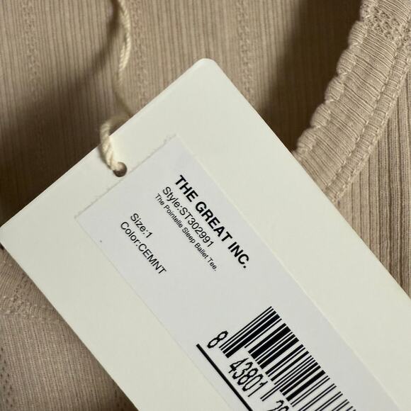 The Great Cream The Pointelle Sleep Long Sleeve Scoop Ballet Tee Small - Picture 9 of 10